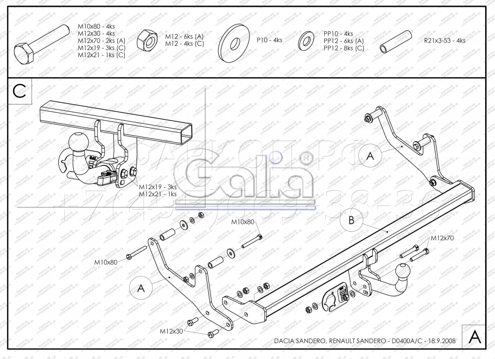 Фаркопы для Renault Sandero 2009-2014