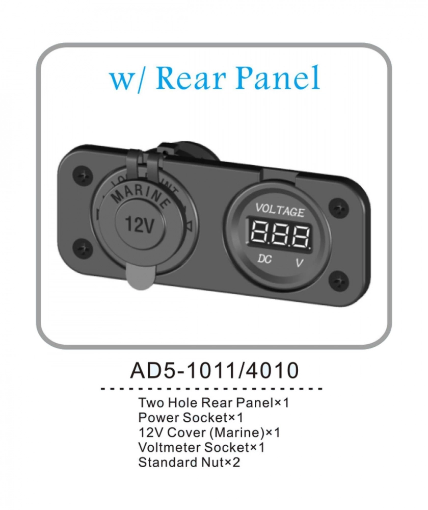Разъем прикуривателя и цифровой вольтметр AD5-1011/4010