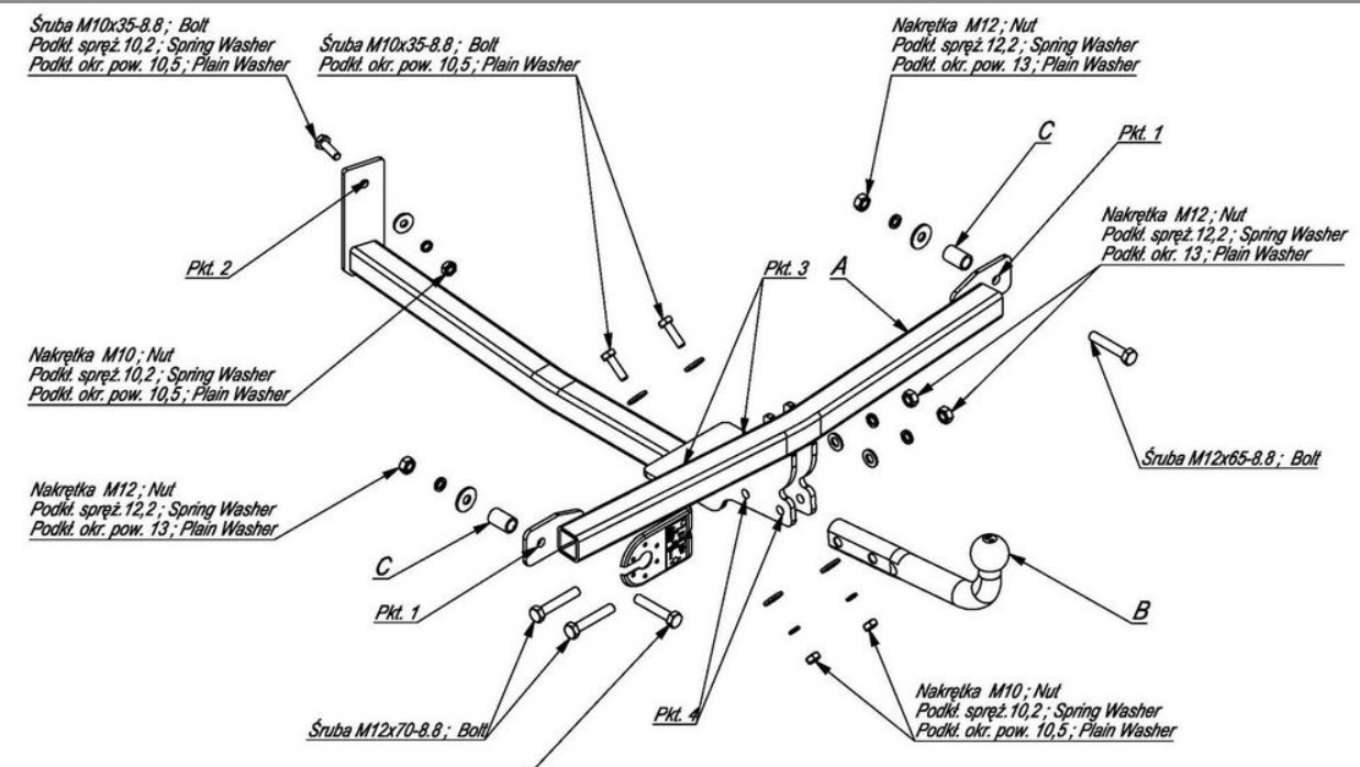 Фаркоп Toyota Carina E лифтбек/седан 1992-1997 - T.004 IMIOLA купить в  Москве