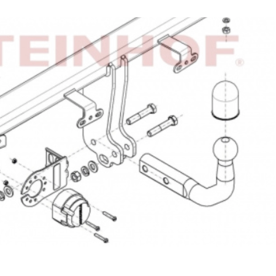 Фаркоп Mercedes C-Class w205 седан / s205 универсал / a205 кабриолет / c205  купе 2014-2021, в т.ч. AMG-пакет, кроме авто с пневмоподвеской - M-160  Steinhof купить в Москве