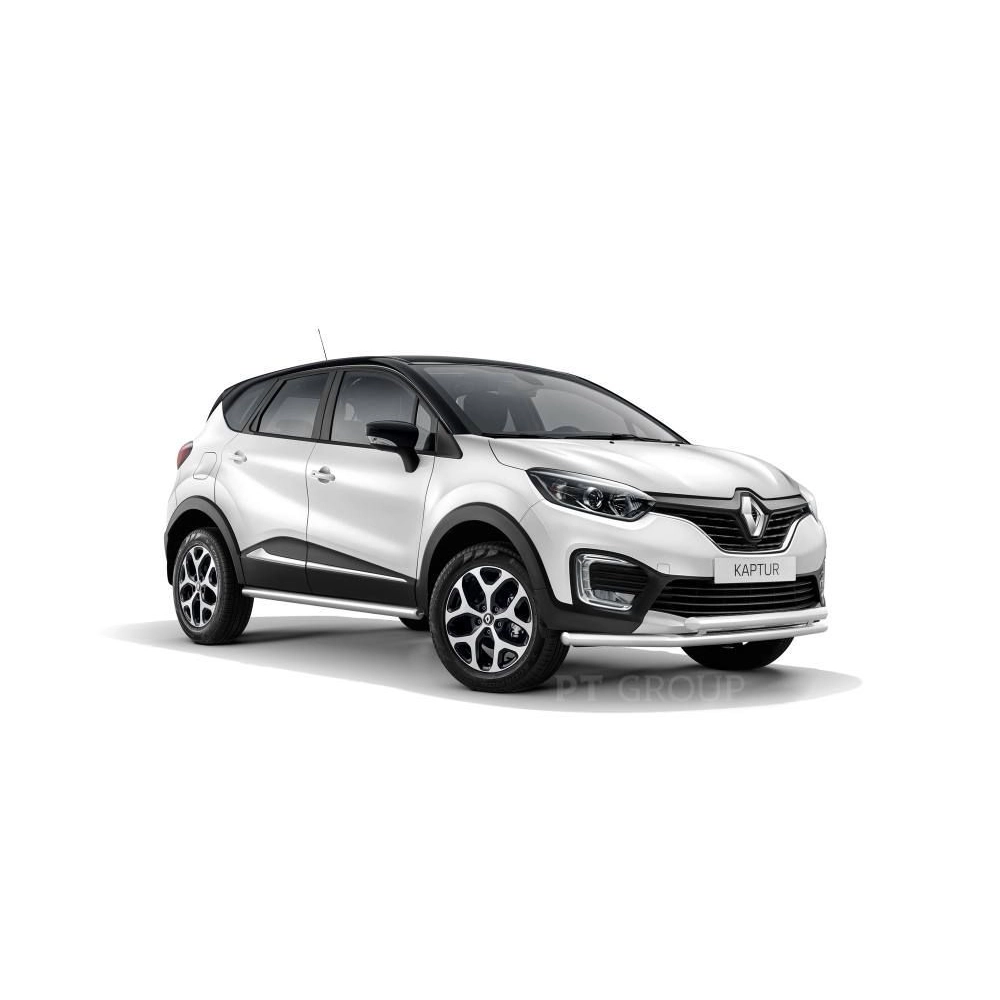 Защита порогов прямая d=63 мм (НПС) Renault Kaptur 2016-