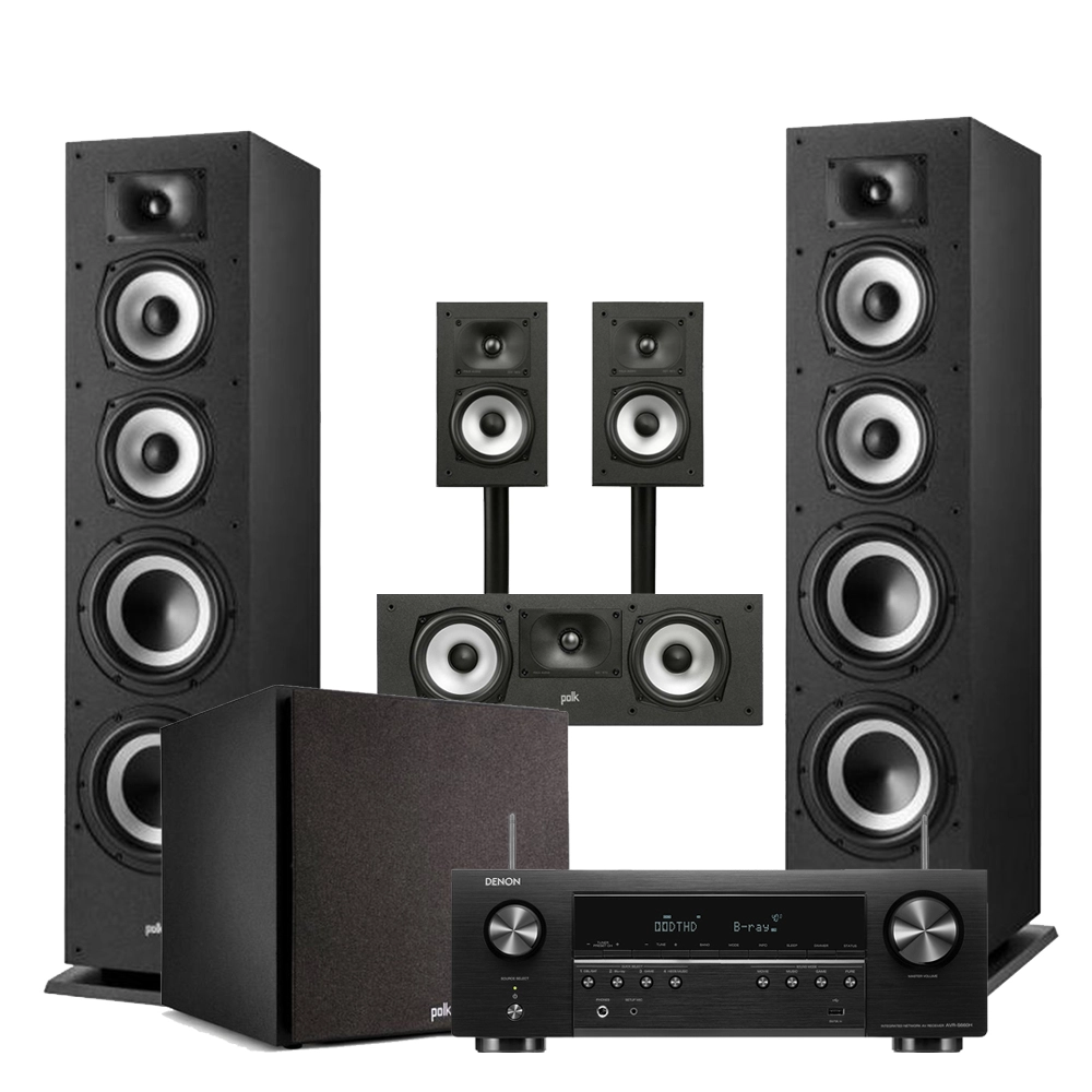 Домашний кинотеатр DENON AVCS660HBKE2 Polk Monitor XT1