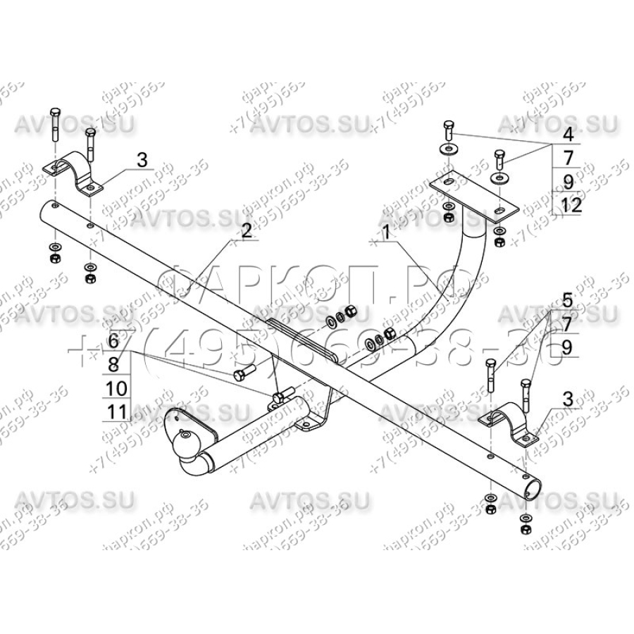 Фаркоп Avtos VAZ-71 LADA Urban, 2121, 21213, 21214, 2131, 2329