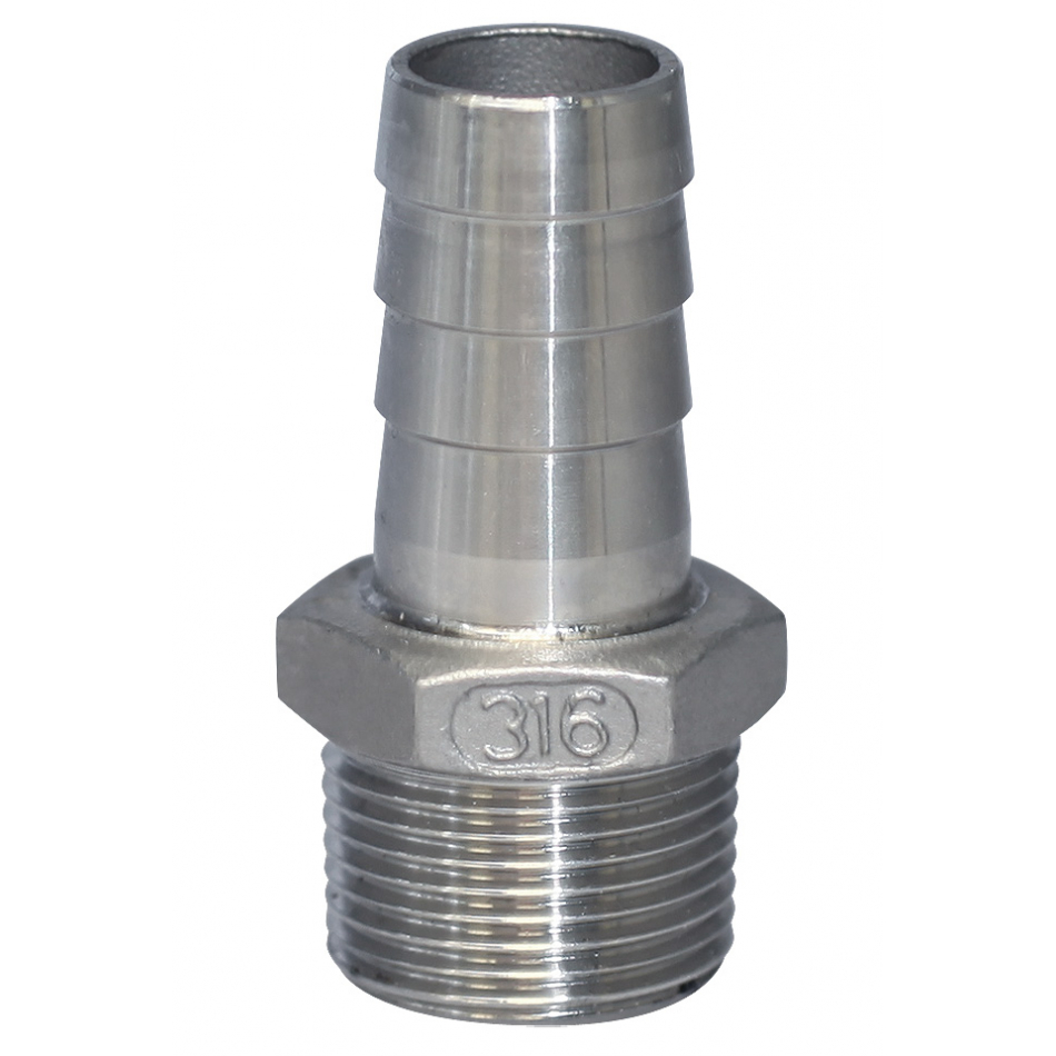 Патрубок под шланг с внутренним диаметром 20 мм наружная резьба 1/2 дюйма