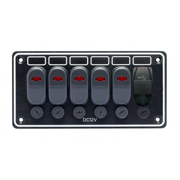 5 переключатель. Waterproof Switch Panel RTA-10041-BK.