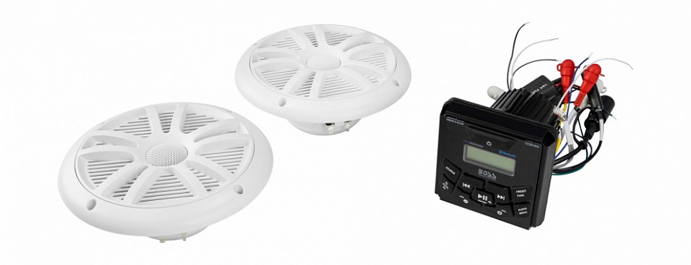 Аудиосистема BOSS AUDIO MCKGB450W.6 (магнитола+2 колонки) в катер